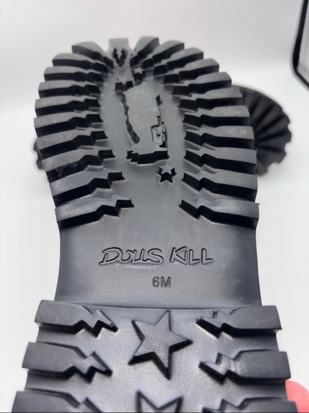 dELiA*s by Dolls Kill Red Platform Mary Jane with Black Lug Sole - Picture 12 of 16